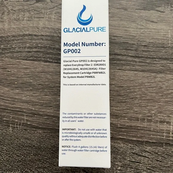 GlacialPure GP002 Refrigerator Water Filter Replacement EveryDrop 2 EDR2RXD1 New - Picture 3 of 7